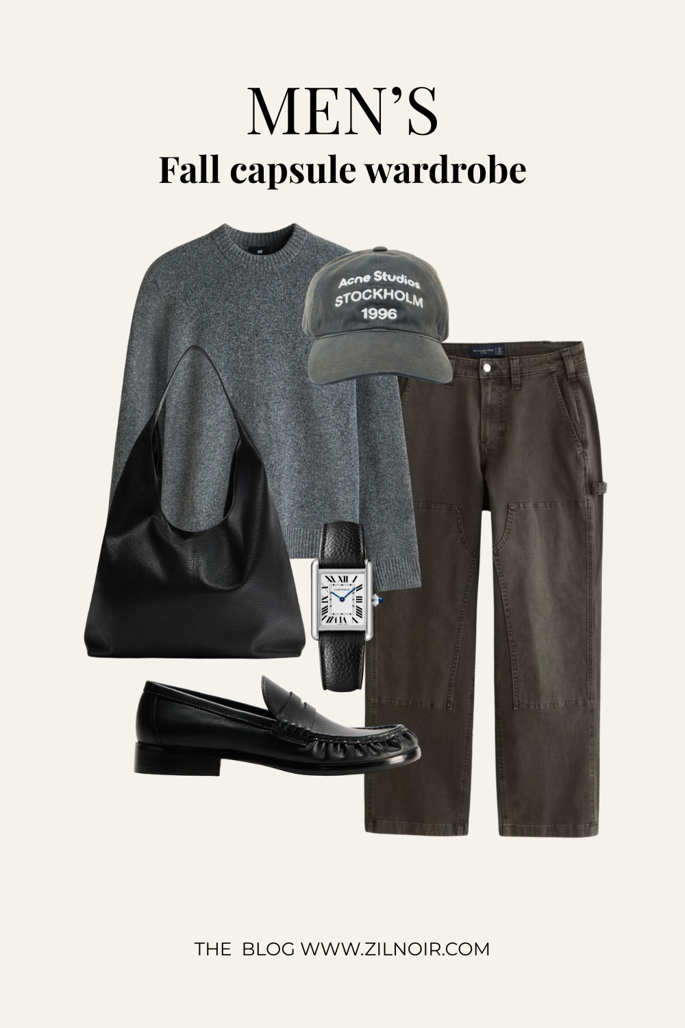 Sweater + olive utility pants