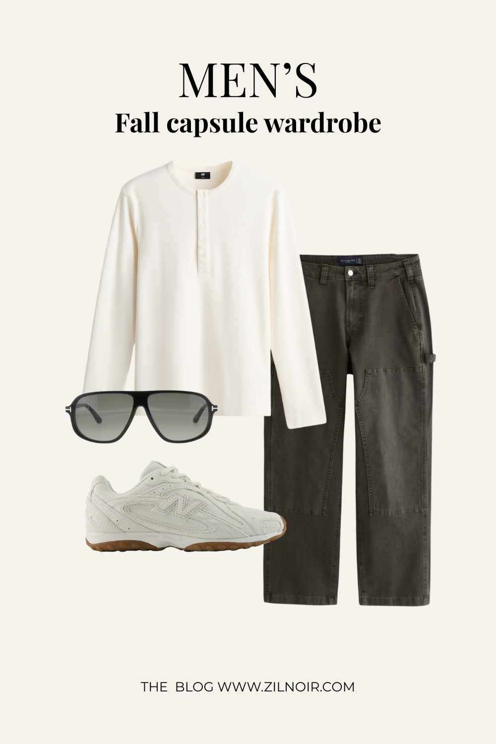 Henley + olive utility pants